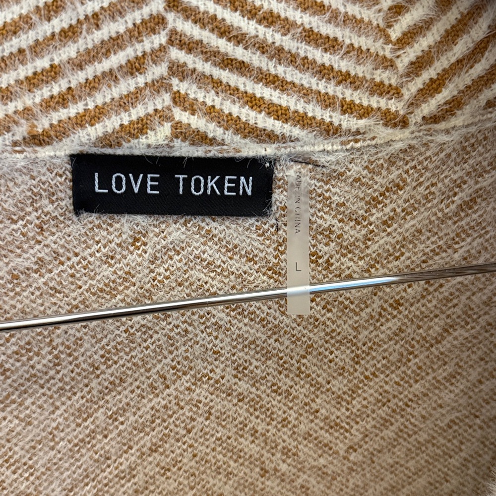 Love Token Beige Herringbone Jacket - image 2